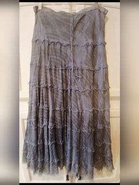 Vintage Metro Wear Boho Style Ruffle, Elastic Waist Maxi Skirt Sz S